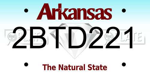 2BTD221 Arkansas License Plate