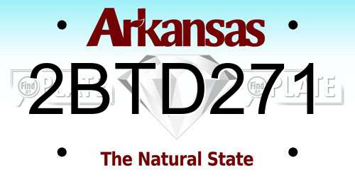 2BTD271 Arkansas License Plate