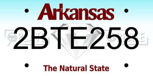 2BTE258 Arkansas License Plate