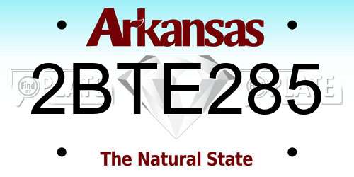 2BTE285 Arkansas License Plate