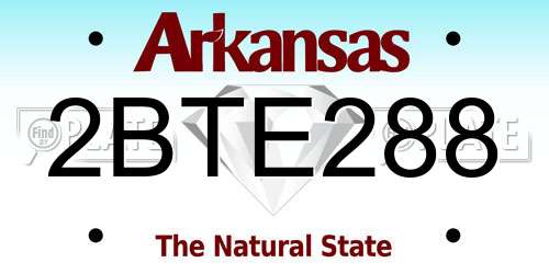 2BTE288 Arkansas License Plate