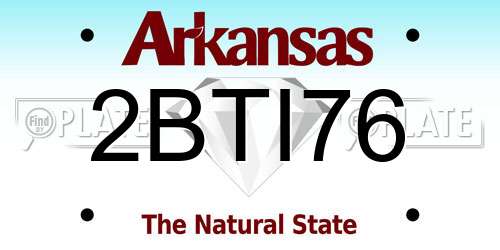 2BTI76 Arkansas License Plate