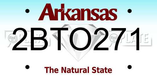 2BTO271 Arkansas License Plate