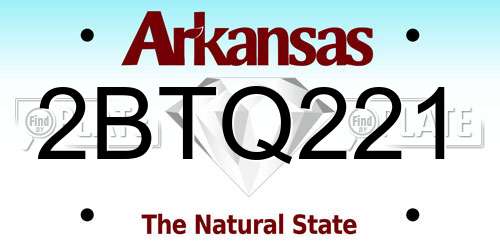 2BTQ221 Arkansas License Plate