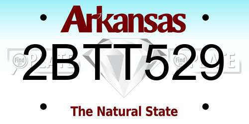 2BTT529 Arkansas License Plate