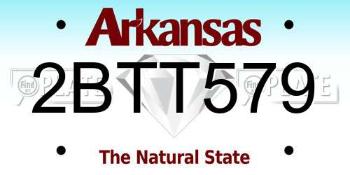 2BTT579 Arkansas License Plate