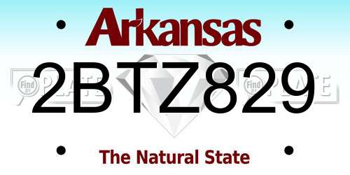 2BTZ829 Arkansas License Plate