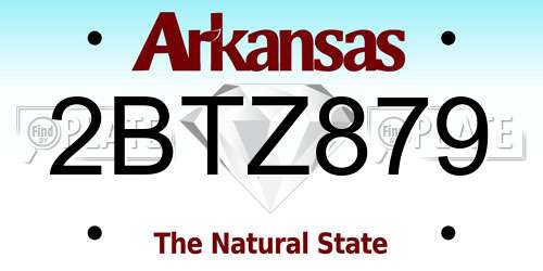 2BTZ879 Arkansas License Plate