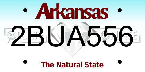 2BUA556 Arkansas License Plate