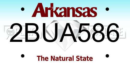 2BUA586 Arkansas License Plate