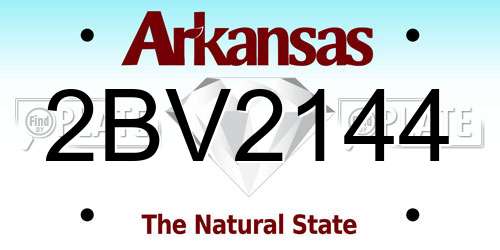 2BV2144 Arkansas License Plate