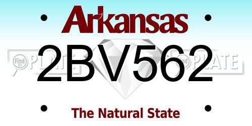 2BV562 Arkansas License Plate