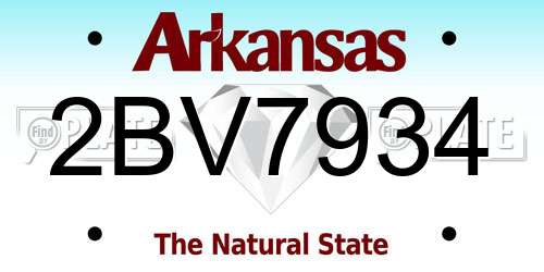 2BV7934 Arkansas License Plate