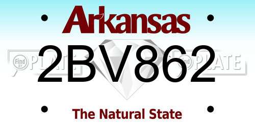 2BV862 Arkansas License Plate