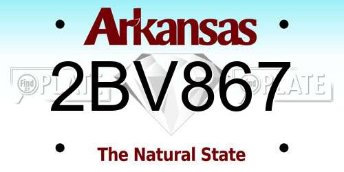 2BV867 Arkansas License Plate