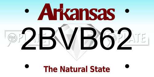 2BVB62 Arkansas License Plate