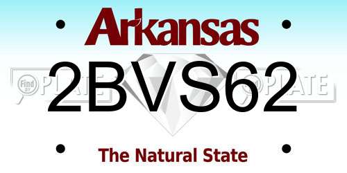 2BVS62 Arkansas License Plate