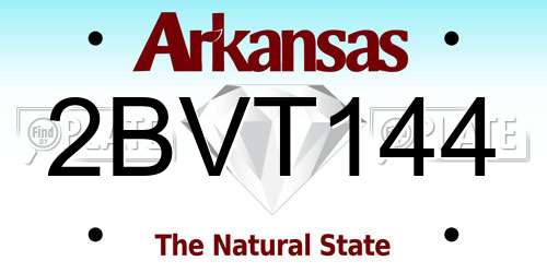2BVT144 Arkansas License Plate