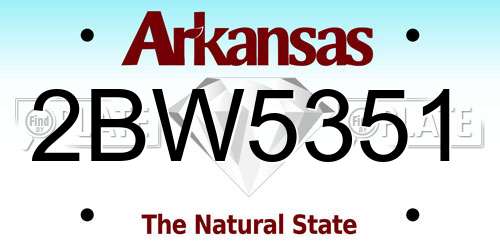 2BW5351 Arkansas License Plate