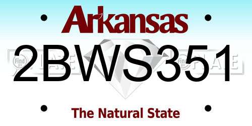 2BWS351 Arkansas License Plate