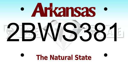 2BWS381 Arkansas License Plate