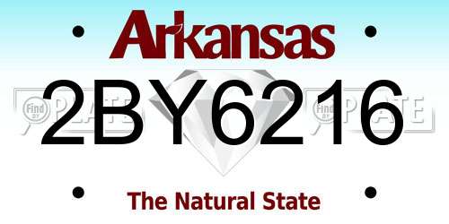 2BY6216 Arkansas License Plate