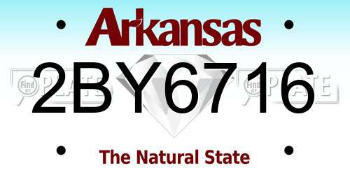 2BY6716 Arkansas License Plate