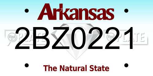 2BZ0221 Arkansas License Plate
