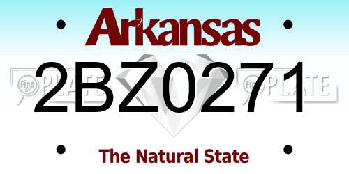 2BZ0271 Arkansas License Plate