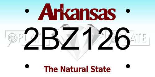 2BZ126 Arkansas License Plate