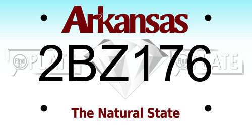 2BZ176 Arkansas License Plate