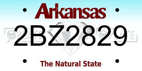 2BZ2829 Arkansas License Plate
