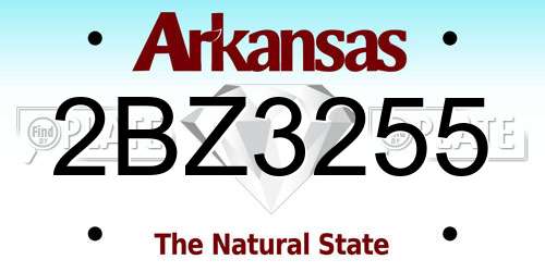 2BZ3255 Arkansas License Plate