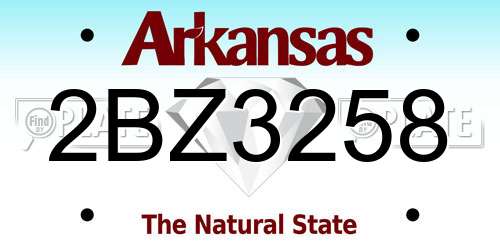 2BZ3258 Arkansas License Plate