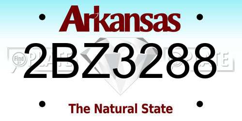 2BZ3288 Arkansas License Plate