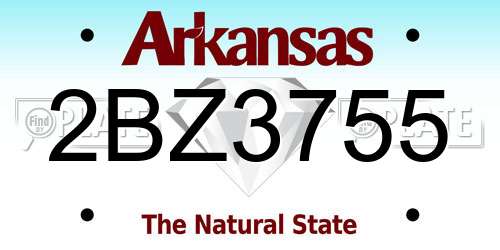 2BZ3755 Arkansas License Plate