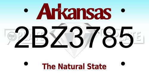 2BZ3785 Arkansas License Plate