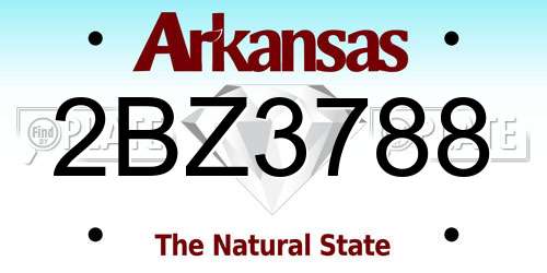 2BZ3788 Arkansas License Plate