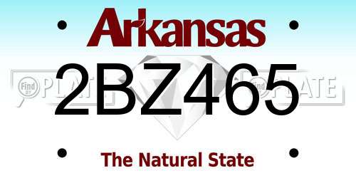 2BZ465 Arkansas License Plate