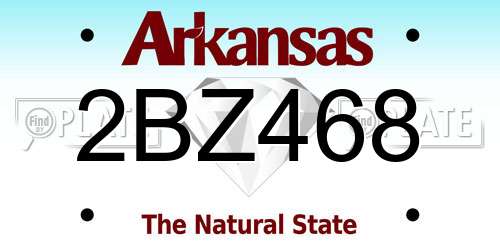 2BZ468 Arkansas License Plate