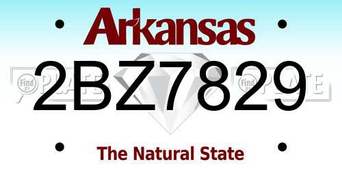 2BZ7829 Arkansas License Plate