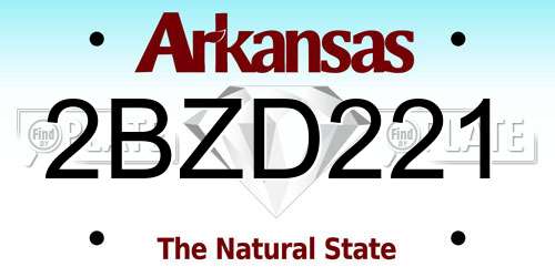 2BZD221 Arkansas License Plate