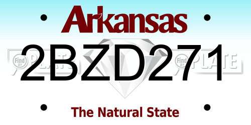 2BZD271 Arkansas License Plate