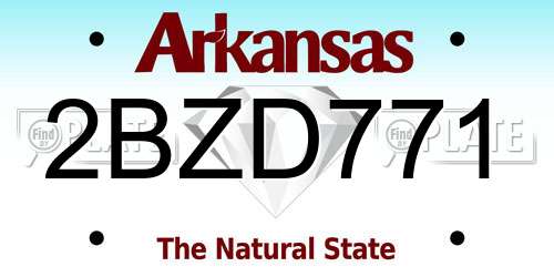 2BZD771 Arkansas License Plate