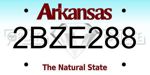 2BZE288 Arkansas License Plate