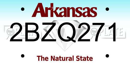 2BZQ271 Arkansas License Plate