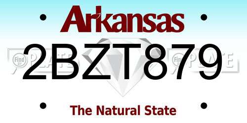 2BZT879 Arkansas License Plate