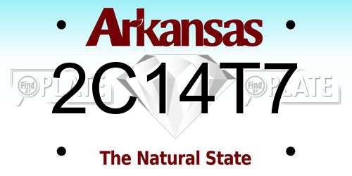 2C14T7 Arkansas License Plate