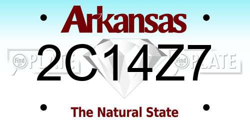 2C14Z7 Arkansas License Plate