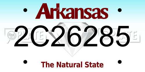 2C26285 Arkansas License Plate